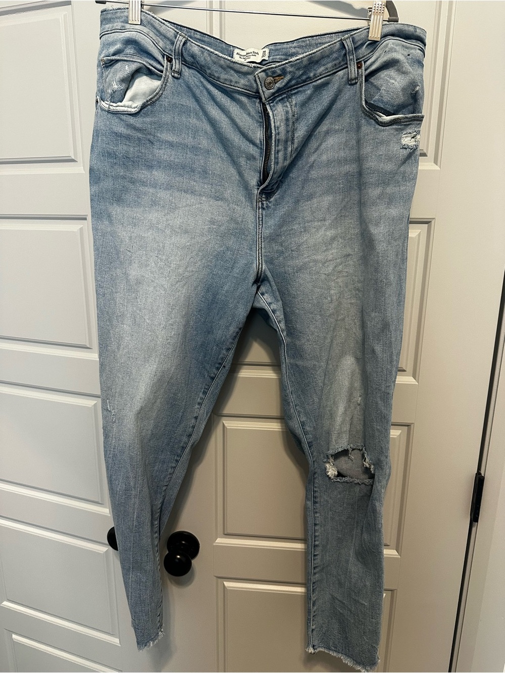 Abercrombie & Fitch Light Blue Super Skinny Ankle Jeans (I believe they are long